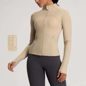 Chaqueta de Protección Solar para Mujer, Manga Larga, Cierre de Cremallera, Color Negro Sólido, Media Cremallera, Anti-UV, Corte Regular, Spandex, Poliéster, Adulto - Product Image 2
