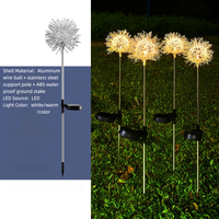 Lampu Taman Tenaga Surya Dandelion, Konstruksi Aluminium Berperingkat IP65, Tahan Air, Lampu LED Lanskap Bunga untuk Halaman