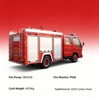 Petit camion de pompiers diesel Isuzu 3CBM 130HP Euro 6 avec pompe PS20 et canon CB10/20 pour utilisation en incendie urbain en rue étroite