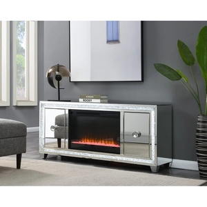 Muebles inteligentes de lujo LED espejo reproductor Bluetooth soporte de <span class=keywords><strong>TV</strong></span> Panel de madera chimenea - Product Image 3
