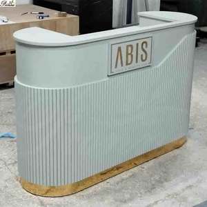 Lujo moderno diseño único salón de uñas blanco mesa de recepción <span class=keywords><strong>para</strong></span> la venta - Product Image 1