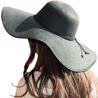Topi Pantai Wanita Bertepi Lebar, Bulu Lembut, Dapat Dilipat, Pelindung Sinar Matahari, Tepi Lebar, Untuk Pantai