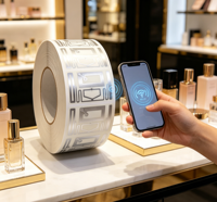 Etiqueta Adhesiva RFID NFC de Doble Frecuencia UHF para Inventario de Activos de Almacén