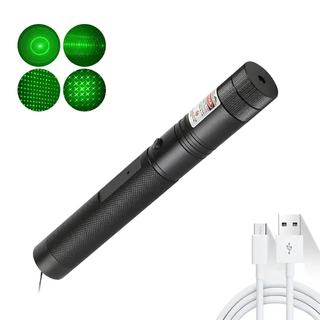 शीर्ष गुणवत्ता वाले यूएसबी चार्ज लेजर सूचक पेन 303 लाल हरे रंग की रोशनी के साथ