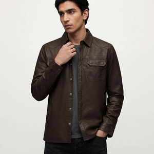 Chaqueta de Cuero para Motociclistas para Hombre - Cierres y Bolsillos Resistentes para Amantes de la Aventura - Chaquetas de Cuero para Hombre - Product Image 1