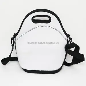 Sublimation Blank Lunch Bag Insulated Regular Size White Neoprene Lunch Bag Tote For Sublimation