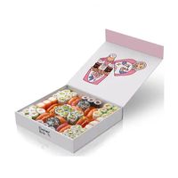 Boîte alimentaire pliable personnalisable en papier, jetable, 100% compostable et biodégradable, pour sushi, boulangerie, à emporter, avec gaufrage et pelliculage mat