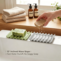 Support à Savon Antidérapant en Silicone Flexible pour Gros Savons Faits Main – Évacuation Rapide de l'Eau pour Salle de Bain, Vasque, Douche, Évier de Cuisine