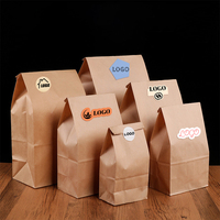 Sac en papier kraft pour emporter les aliments, emballage alimentaire à emporter, logo personnalisé d'usine Nicro, restaurant, hot-dog, hamburger, restauration rapide