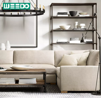 Canapé d'angle moderne pour salon, ensemble de canapés modulaires personnalisables en tissu avec coussins en éponge doux pour villa, hôtel, bureau
