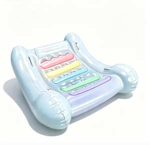 Silla Flotante Inflable Colorida Arcoíris, Tumbona Ligera para Piscina, Sofá de Agua Plegable para Usar en la <span class=keywords><strong>Playa</strong></span> o el <span class=keywords><strong>Lago</strong></span> - Product Image 1
