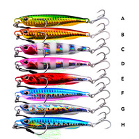 Leurre de pêche marin artificiel coulant longue portée, imitation poisson, avec plaque métallique, plomb luminescent et trois hameçons