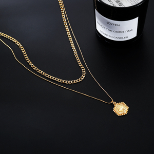 VKME kalung Multi lapis wanita, perhiasan kalung Multi lapis hati modis untuk wanita - Product Image 4
