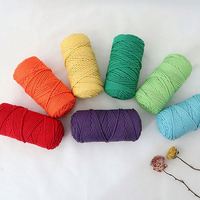 100% coton macramé corde 2mm lin chaîne sac teint couleur cardé fantaisie fil pour tricoter et tisser à la main
