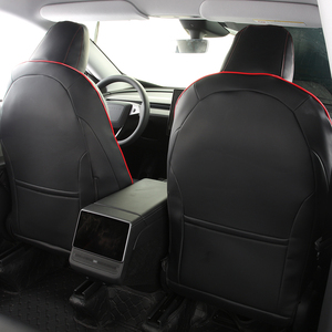 Fundas de Asiento de Coche GANE Design para Tesla, Personalizadas en Cuero Negro y Rojo, de Lujo, Transpirables y Resistentes al Desgaste - Product Image 5