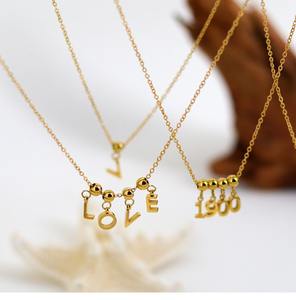 Collar con Letras Personalizadas, Colgante de Acero Inoxidable con Letras del Alfabeto, Inicial en Inglés - Product Image 1