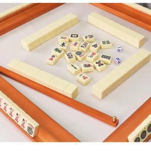 Eleshine Support de Mahjong Portable de Luxe Moderne en Bois Massif et Règle de Rangée, Règle de Cartes et Poussoir, pour 4 Joueurs, Durable, pour le Divertissement - Product Image 1