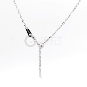 Adjustable Shiny White Pt950 Fine <b>Link</b> <b>Cable</b> Necklace For Daily Occasion Minimalist Platinum Jewelry - Product Image 2