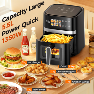 5.5L Air Fryer 1350W Oil Free Electric Fryer <b>Timer</b> Control Home Kitchen Cooker Non-fat Fryer - Product Image 5