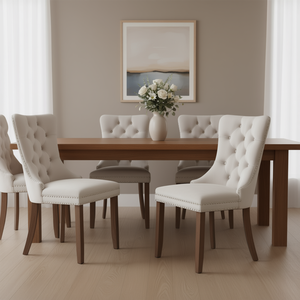 <b>Velvet</b> <b>Dining</b> <b>Chair</b> Set Tufted Backrest Wood Legs Modern Style For Kitchen <b>Dining</b> Room Seating - Product Image 2