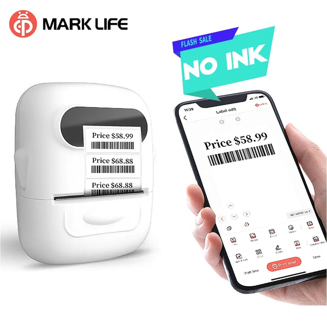 New Marklife P50 Portable Label Maker Mini Label Printer Sticker Maker for Household Clothes Price Tag Small Business