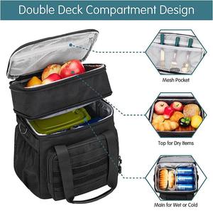 Sac isotherme réutilisable personnalisé en Oxford noir, sac isotherme pour épicerie, sac isotherme tactique pour le déjeuner, pour les aliments - Product Image 4