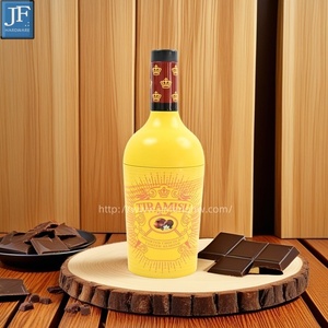Lata de Metal Personalizada con Forma de Botella de Vino, Color Amarillo Brillante, Impresión Completa, Lata Vacía para Envasado de Regalos de Chocolate, Nueces y Dulces - Product Image 2