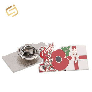 Promocional broche de esmalte club de fútbol rojo amapola flor solapa <span class=keywords><strong>Pin</strong></span> insignias - Product Image 4