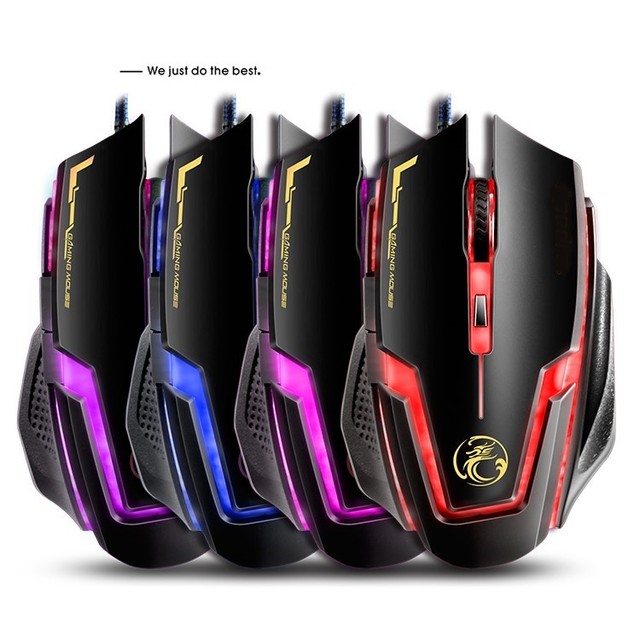 Private Label 5500 Dpi Led Rgb Wired Optical Pc Gaming Mouse Ergonomic Computer Mouse