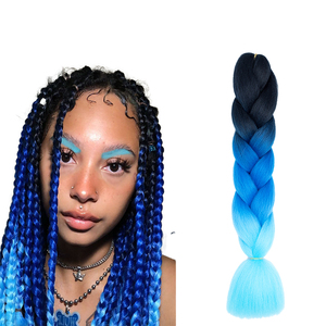 Usine En Gros arc-en-ciel Ombre Tresses Cheveux Jumbo Tressage Cheveux 100G 24 pouces Haute Température Fibre Crochet Twist Tresses - Product Image 1