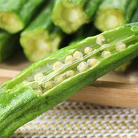 Okra Liofilizada Entera Salada Crujiente, Snacks Secos con Ingredientes Saludables, para Repostería, Empaque a Granel, Liofilizado por Congelación, ISO, Listo para Comer