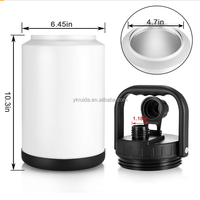 Kapasitas Besar 128Oz Air Pot Stainless Steel Water Jug 1 Galon Double Wall Insulated Botol dengan Pegangan Tutup