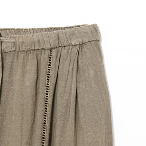 PB & ZA Mujeres 2025 Verano Nuevo Chic <span class=keywords><strong>Moda</strong></span> Lino Tiene una cintura media y pantalones de piernas anchas Vintage Cintura alta Pantalones femeninos Mujer - Product Image 6