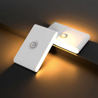 Lampe de nuit à induction sans fil USB 5V rechargeable Détecteur de mouvement Lampe murale pour chambre à coucher Cuisine Escalier Couloir
