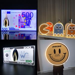 Support à vin lumineux personnalisé en forme de rectangle, éclairé par LED, pour bar, KTV, accessoire de fête - Product Image 1