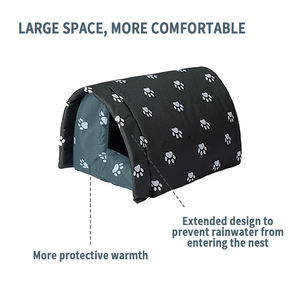 ผ้า Oxford แบบพกพากันน้ําสัตว์เลี้ยงสุนัขกลางแจ้งสัตว์เลี้ยงสุนัขฤดูหนาวที่อบอุ่นล้อมรอบบ้านแมวพร้อมหลังคา - Product Image 4