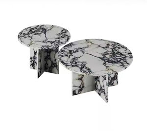 Mesa de Centro DISEN Furniture Italy con Base de Bloque de Mármol Travertino Natural Calacatta Viola - Product Image 5