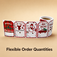 Autocollants personnalisés en papier couché pour Noël, autocollants adhésifs personnalisés imprimés pour les cadeaux de Noël, étiquettes d'emballage, décoration