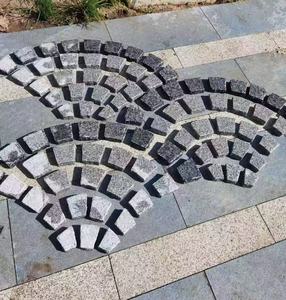 Pavés en granit naturel gris à motif éventail, modernes, pour extérieur, parc, patio, allée, pavés coupés sur mesure, écologiques, pour jardin - Product Image 1