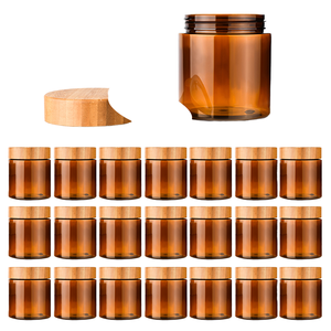 Du Lịch Di Động Vật Nuôi Mỹ Phẩm Lọ 48Pcs 250G Nâu Cho Rõ Ràng Mắt Kem Container Với Nắp Tre Và Vít Cap Cho Mặt Nạ - Product Image 1