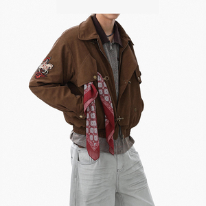 Nuevo Abrigo de Invierno para <span class=keywords><strong>Hombre</strong></span>, Cálido, de Algodón, Estilo Americano Clásico con un Toque Retro y Bordado de Emblemas - Product Image 4