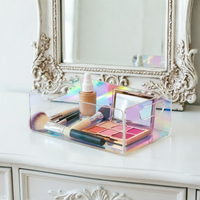 Boîte de rangement en acrylique colorée pour produits de soin de la peau, cosmétiques et parfums, idéale pour les bureaux et les coiffeuses