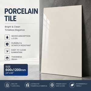 Carrelage en porcelaine brillant Calacatta Super Blanc 600x1200mm de Foshan, surface ultra plate, double absorption zéro, carrelage intérieur commercial - Product Image 4