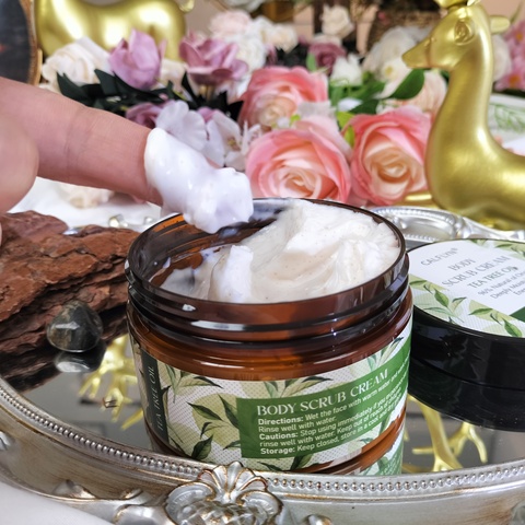 CALFLYN Customized Organic Vegan Whitening Private Label Skin Care Moisturizing Fruit Exfoliating Salt Sugar Cream Body Scrub