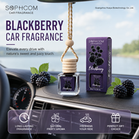 Diffuseur de parfum pour voiture 8ml en verre avec bouchon en bois, rechargeable, pour huiles essentielles, désodorisant suspendu, écologique, parfum naturel