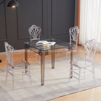 Meubles de salle à manger modernes, table à manger carrée, design minimaliste, table à dîner en verre acrylique transparent