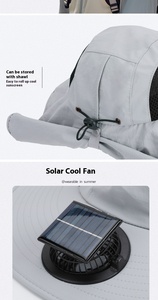 Sombrero de pescador de verano de ala grande <span class=keywords><strong>para</strong></span> hombres y mujeres bordado 3D terciopelo de secado rápido impermeable protección <span class=keywords><strong>solar</strong></span> arcos al aire libre <span class=keywords><strong>Solar</strong></span> - Product Image 3