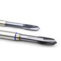 INOX-grifo de máquina DIN371 DIN 376 HSS TiCN recubierto con anillo azul, Forma B, máquina puntiaguda en espiral, herramienta de corte de rosca