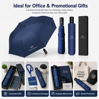 Payung Lipat 3 Lipatan Anti UV dengan Logo Custom, Payung Portabel untuk Matahari dan Hujan, Kotak Hadiah untuk Hadiah Promosi Bisnis Perusahaan