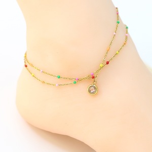 Chaîne de <span class=keywords><strong>cheville</strong></span> en acier inoxydable plaqué or et <span class=keywords><strong>argent</strong></span> pour femmes - Product Image 4